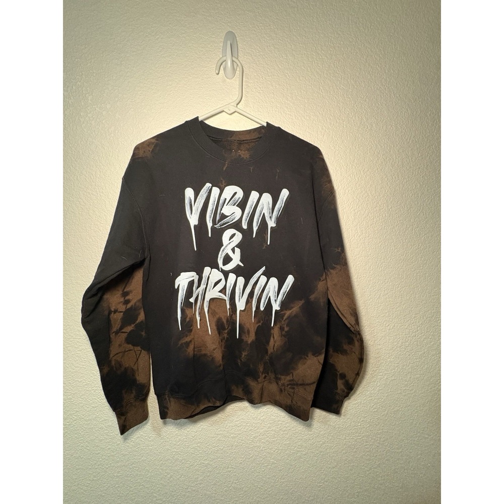 Popular Girl Women's M Tie-Dye Crewneck Pullover Fleece Graphic Sweatshirt